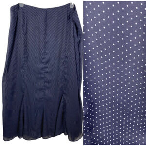 Cato Skirt 18/20W Maxi Long Chiffon Blue White Polka Dot Y2K Whimsigoth Floaty